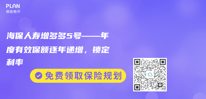 海保人寿增多多5号——年度有效保额逐年递增，锁定利率插图